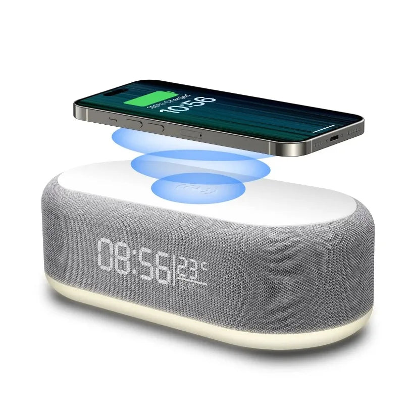 15W Wireless Charger Stand Alarm Clock Time LED Light Phone Charger Fast Charging Dock Station for Iphone 17~12 Samsung Xiaomi